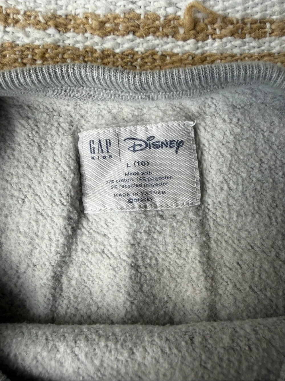 GAP Light Gray Crewneck Sweatshirt with Small Mickey Graphic